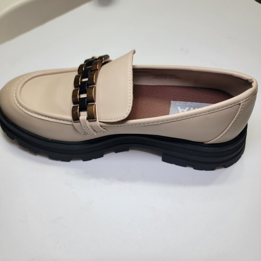 NEW MIA Beige Bronze Chain Slip-On Oxford Chunky Platforms Preppy 8.5 Y2K Academ - Picture 8 of 16